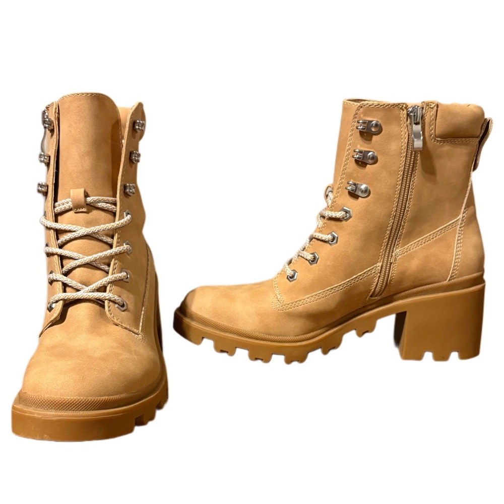 Madden Girl Tan Combat Boots - Picture 3 of 10